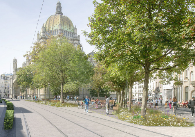 Simulation de la place de la Reine réaménagée