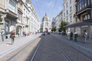 Rue Royale, vue direction place de la Reine