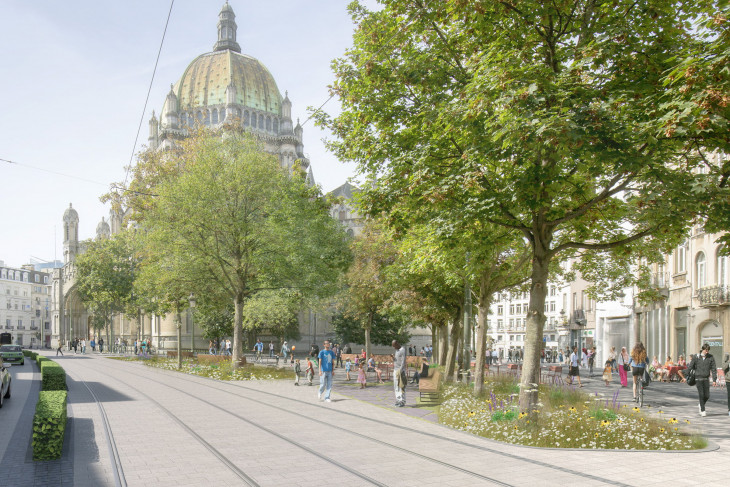 Simulation de la place de la Reine réaménagée